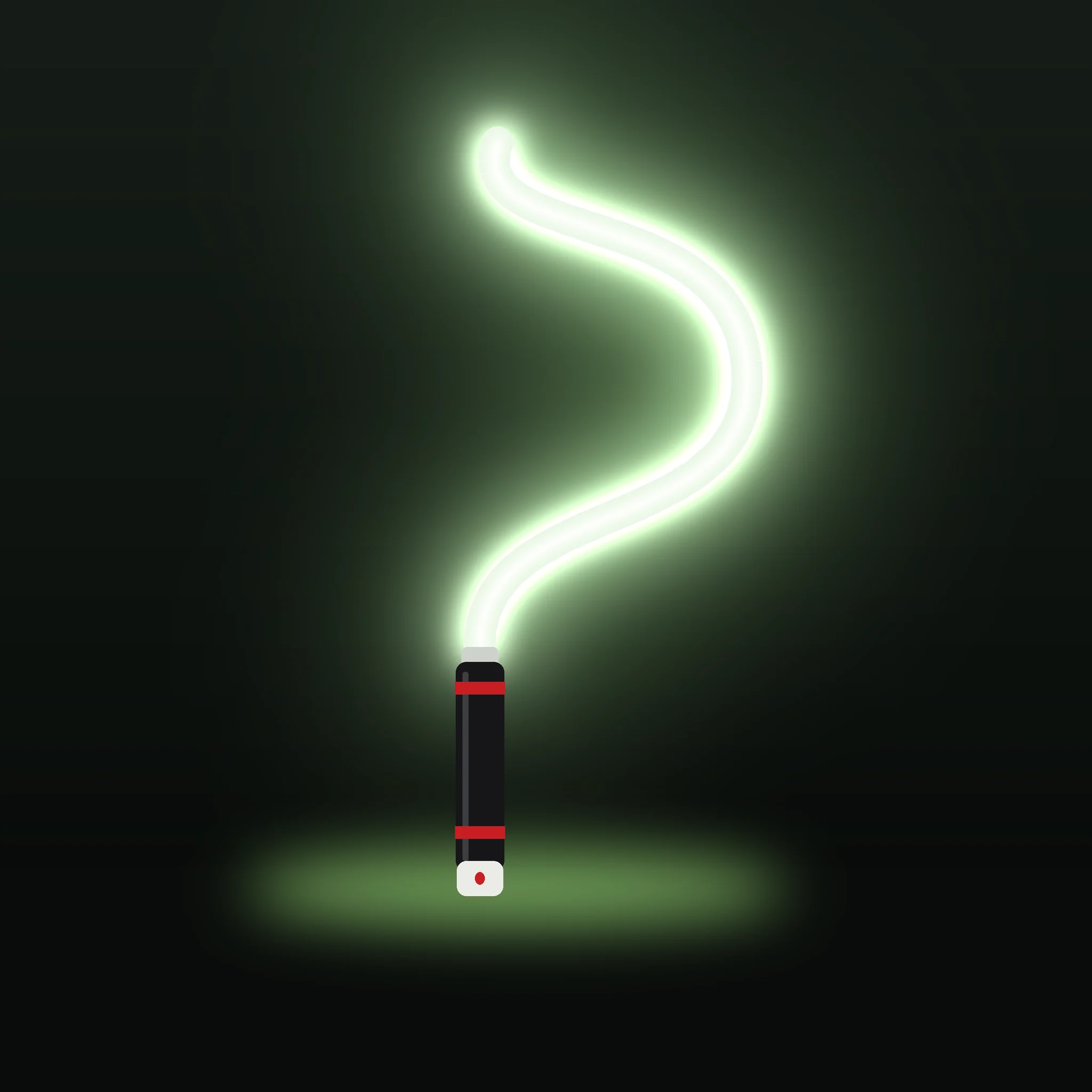 Nagslang Flex bendable LED work light glowing in an S-curve